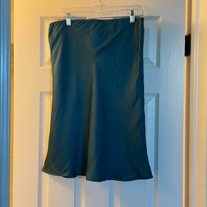 Z Supply Teal Knee-length Satin   Skirt